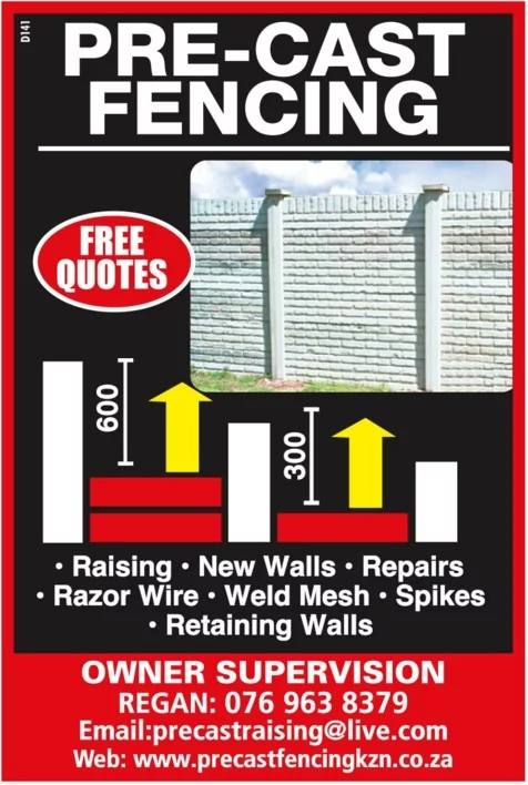 Pre-Cast Fencing, KwaZulu-Natal